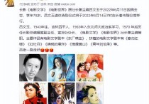 资深电影人吕文玉去世（享年78岁告别式翌日举行谢娜曾参演其扶植电影）