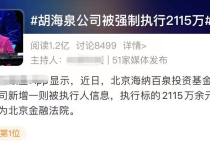 胡海泉公司被强制执行2115万（究竟为何牵扯进了这场千万元的纷争中呢）