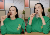 51岁钟丽缇裹保鲜膜吃雪糕（馋到偷偷咽口水大口撕咬鸡腿好满足）